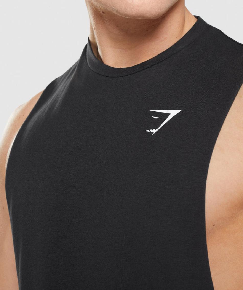 Camiseta Tirantes Gymshark Critical 2.0 Drop Arm Hombre Negras | CO 3236SGL